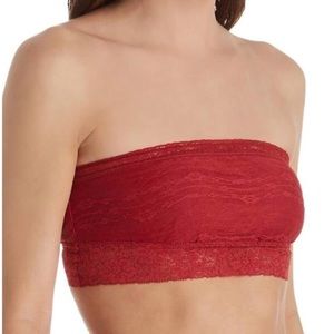 NEW NWT Free People Lace Strapless Bra Red